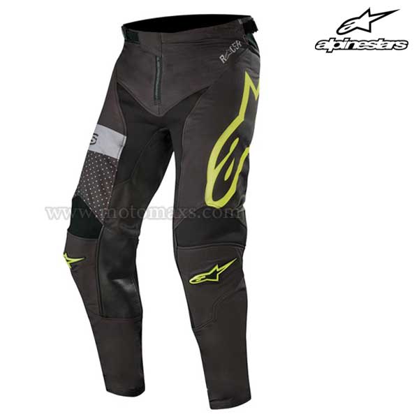 Pantalón Alpinestars "Racer Tech Atomic" Negro-Amarillo FL-Gris.