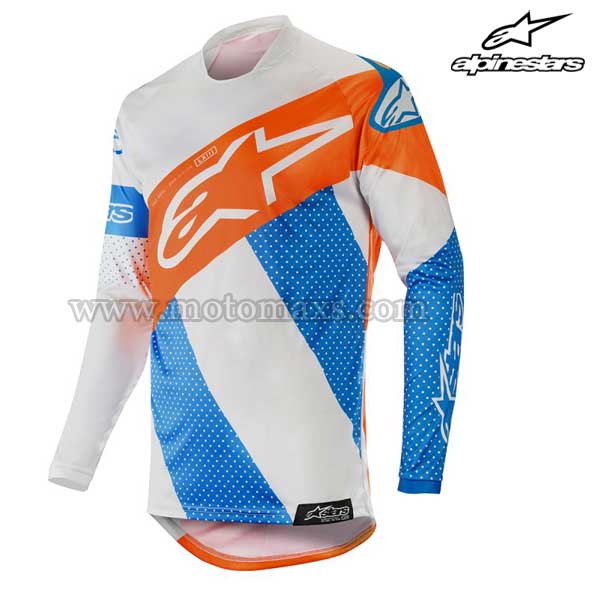 Camiseta Alpinestars "Racer Tech Atomic" Gris-Azul-Naranja FL.