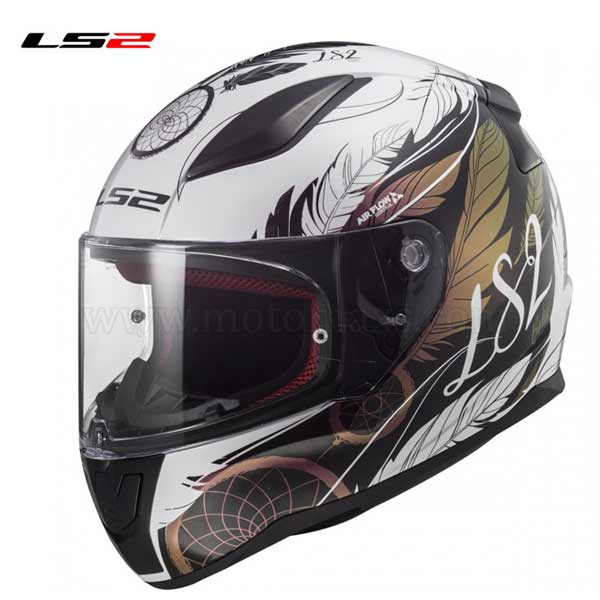 Casco LS2 Rapid FF353 "Boho" Blanco-Negro-Rosa.