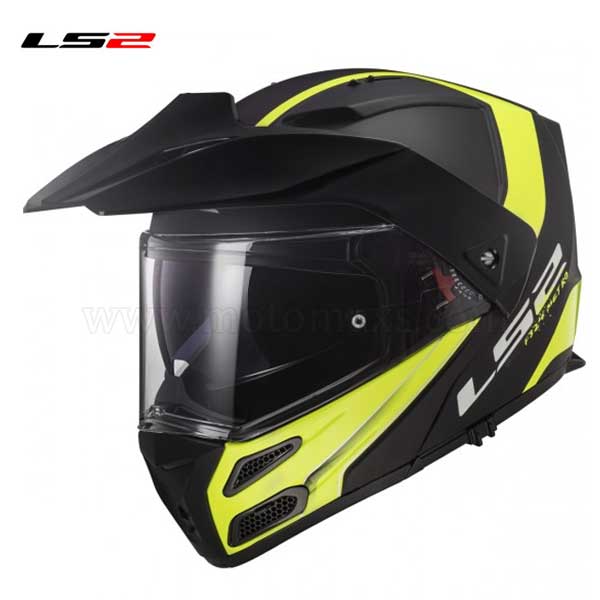 Casco LS2 Metro P/J FF324 "Rapid" Negro Mate-Amarillo.
