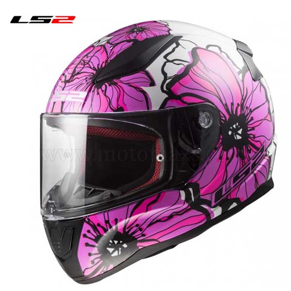 Casco LS2 Rapid FF353 "Poppies" Rosa.