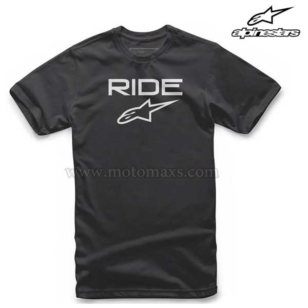 Camiseta Alpinestars "Ride 2.0" Negra-Blanca.