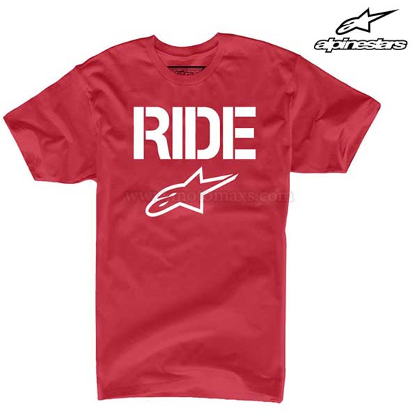 Camiseta Alpinestars "Ride Solid" Roja-Blanca.