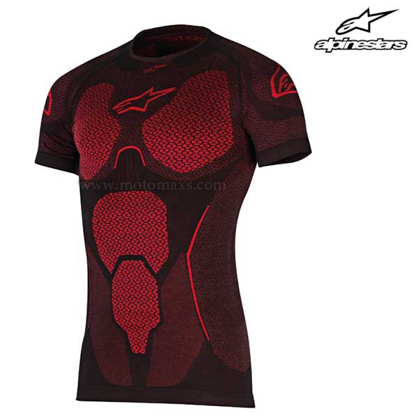 Camiseta Térmica Alpinestars "Ride Tech Summer" Negra-Roja.