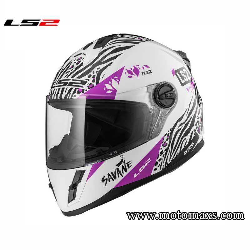 Casco Niño LS2 Kid FF392J "Savane" Blanco-Púrpura.