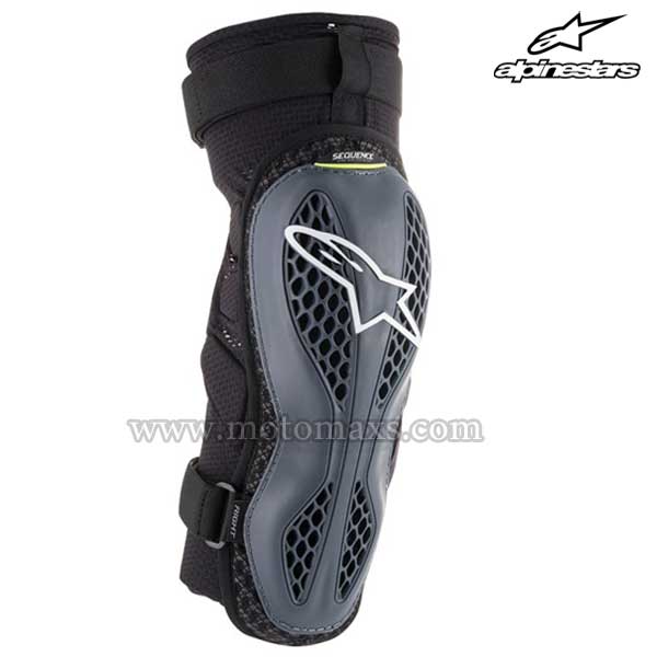 Rodilleras Alpinestars "Sequence" Antracita-Amarillas Flúor.