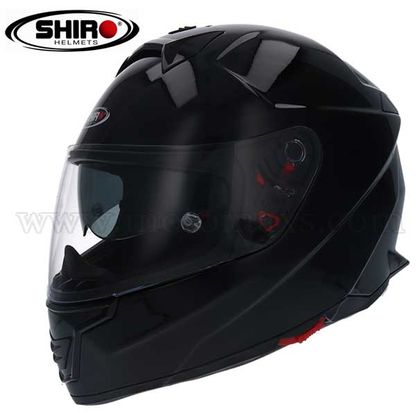 Casco Shiro Fiber SH-351 "Monocolor" Negro Brillo.