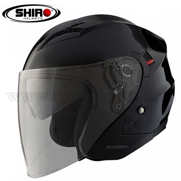 Casco Jet Shiro SH-450 "Tour" Negro Brillo.