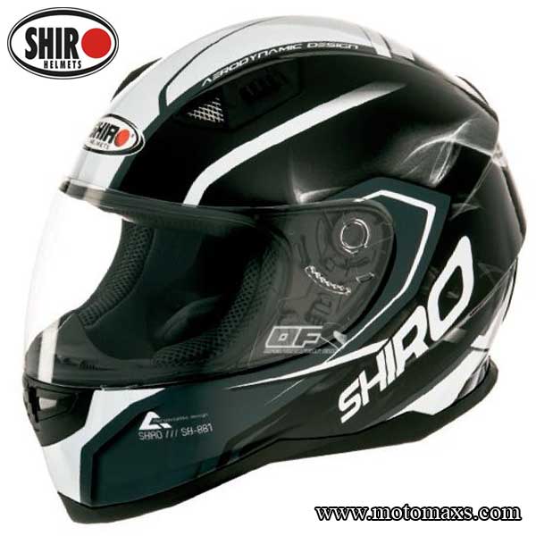 Casco Shiro SH-881 "Motegi" Negro-Blanco.