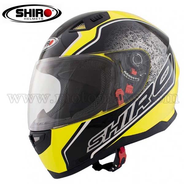 Casco Shiro SH-881 "Byte" Amarillo Fluor.