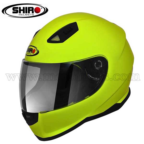 Casco Shiro SH-881 "Monocolor" Amarillo Fluor.
