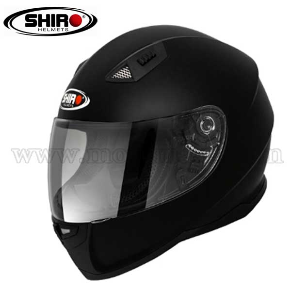 Casco Shiro SH-881 "Monocolor" Negro Brillo.