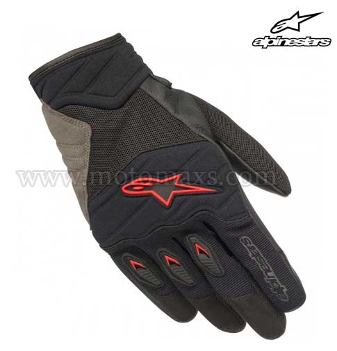 Guantes Alpinestars "Shore" Negros-Rojos.