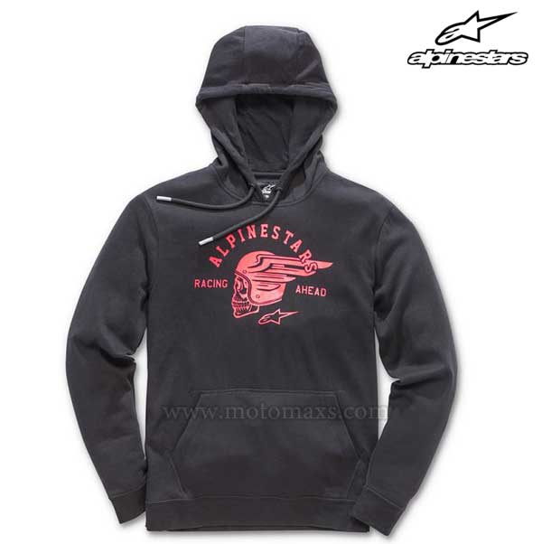 Sudadera Alpinestars "Skullision" Negra-Roja.