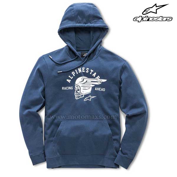 Sudadera Alpinestars "Skullision" Azul-Blanca.