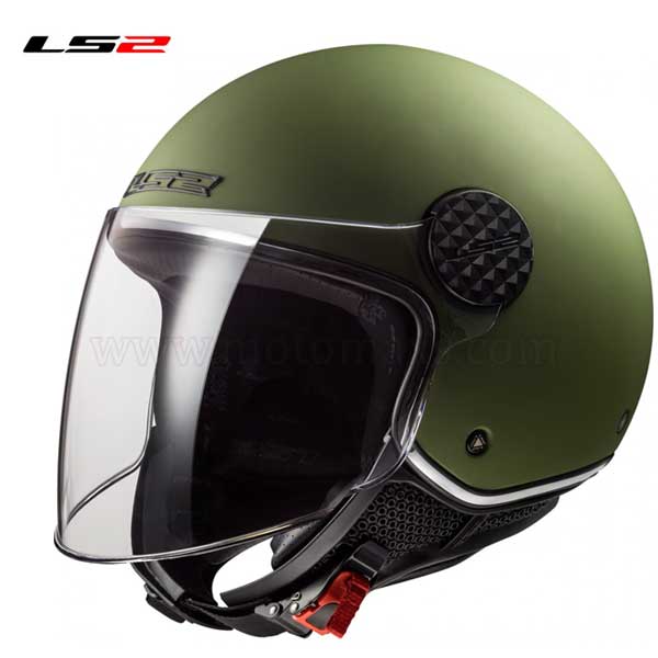 Casco Jet LS2 Sphere Lux OF558 "Solid" Verde Militar Mate.