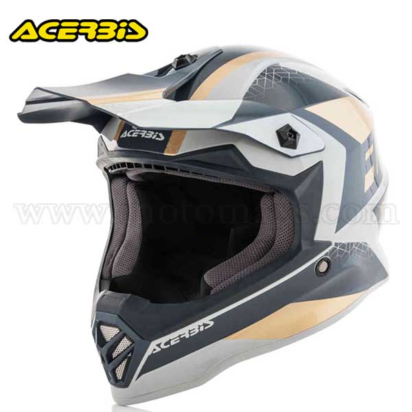 Casco Cross Acerbis Infantil "Steel" Oro-Gris.