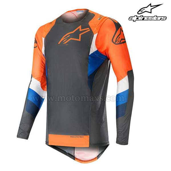 Camiseta Alpinestars "Supertech" Antracita-Naranja FL.