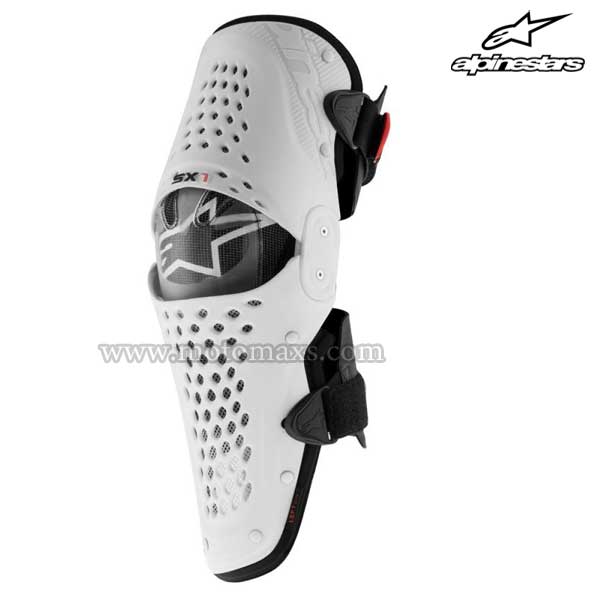 Rodilleras Alpinestars "SX-1" Blancas-Negras.