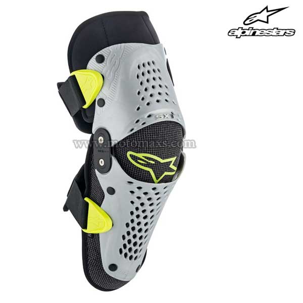 Rodilleras Alpinestars Infantil "SX-1" Plateadas-Amarillas FL.