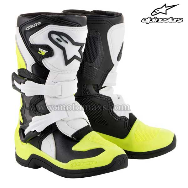 Botas Alpinestars Infantil "Tech 3S Kids" Negras-Blancas-AM FL.