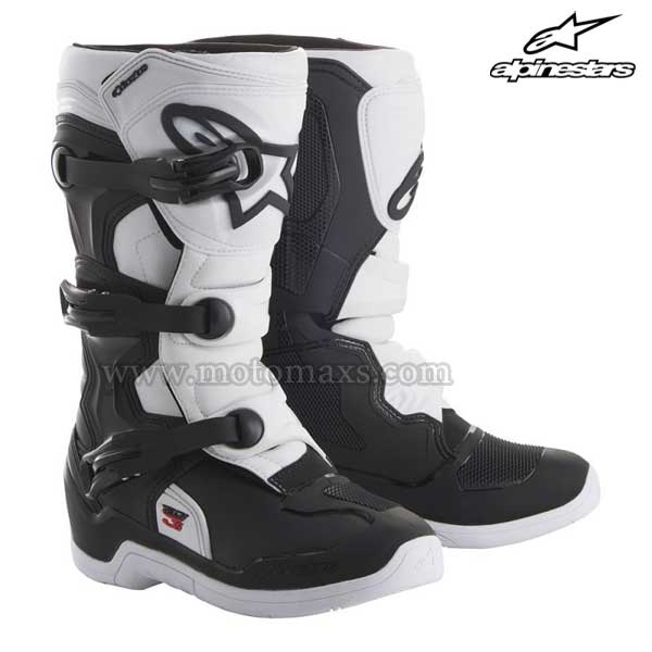 Botas Alpinestars Infantil "Tech 3S" Negras-Blancas.