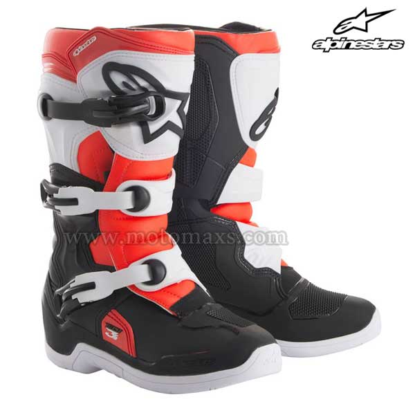 Botas Alpinestars Infantil "Tech 3S" Negras-Blancas-Rojas FL.