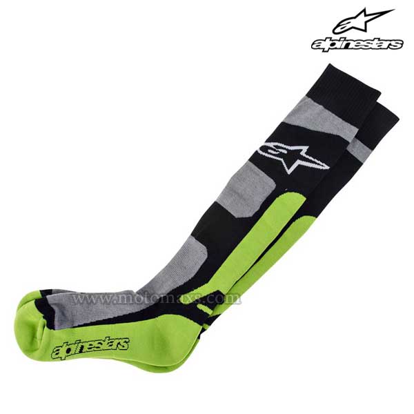 Calcetines Alpinestars "Coolmax Tech" Grises-Negros-Verdes.