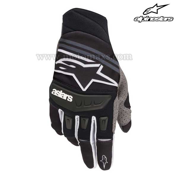 Guantes Cross Alpinestars "Techstar" Negros-Blancos.