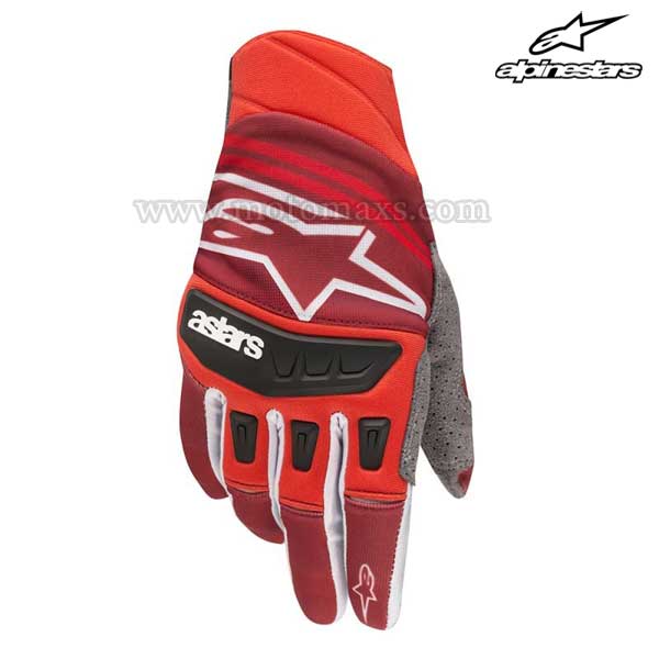 Guantes Cross Alpinestars "Techstar" Rojos-Borgoña.