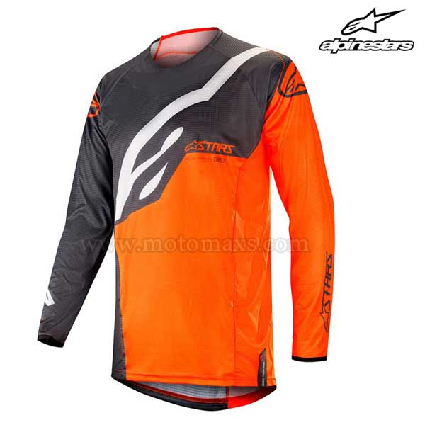 Camiseta Alpinestars "Techstar Factory" Antracita-Naranja FL.