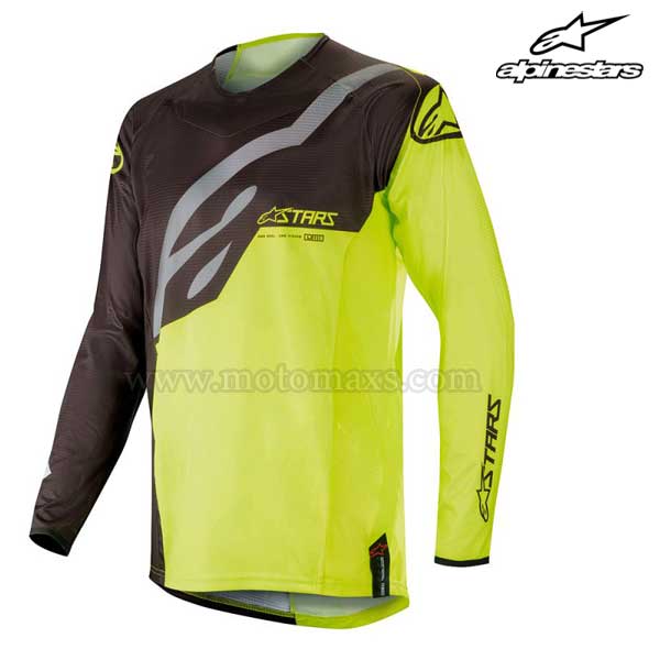 Camiseta Alpinestars "Techstar Factory" Negra-Amarilla FL.