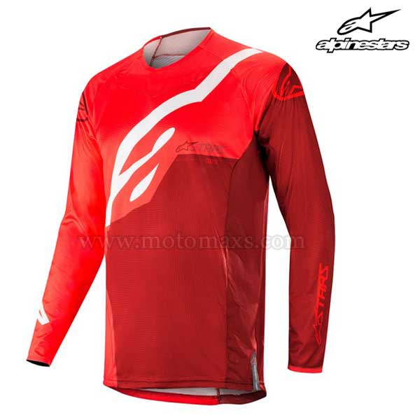 Camiseta Alpinestars "Techstar Factory" Roja-Borgoña.