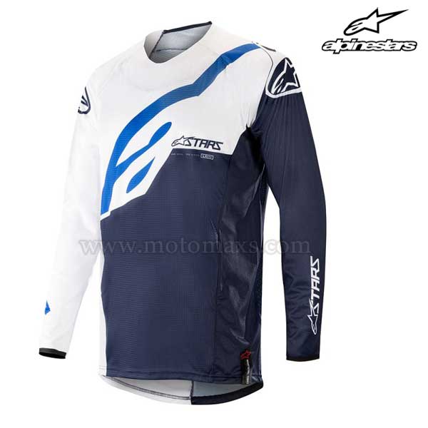 Camiseta Alpinestars "Techstar Factory" Blanca-Azul MA.