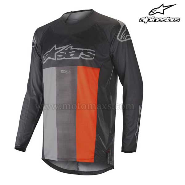 Camiseta Alpinestars "Techstar Venom" Antracita-Gris-Naranja FL.