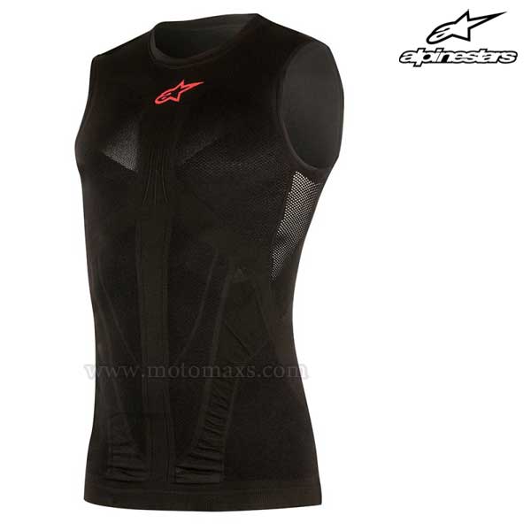 Camiseta Térmica Alpinestars "Tech" Negra-Roja.