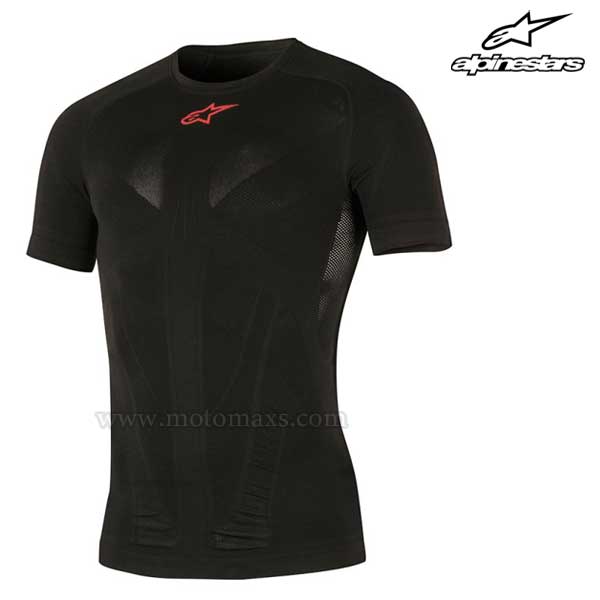 Camiseta Térmica Alpinestars "Tech Top" Negra-Roja.