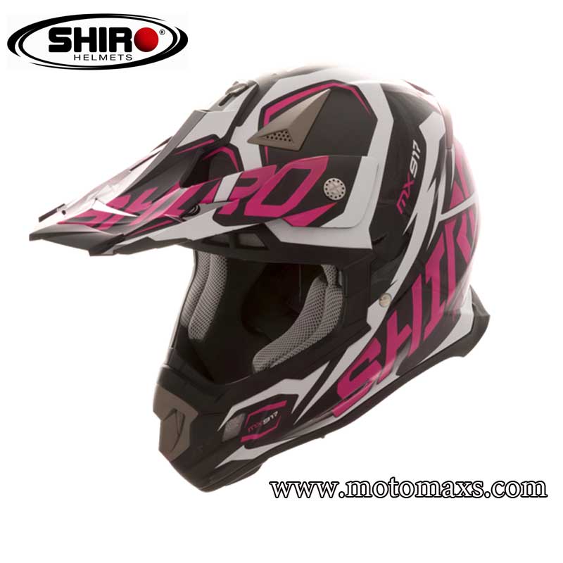 Casco Cross SHIRO MX-917 THUNDER Rosa