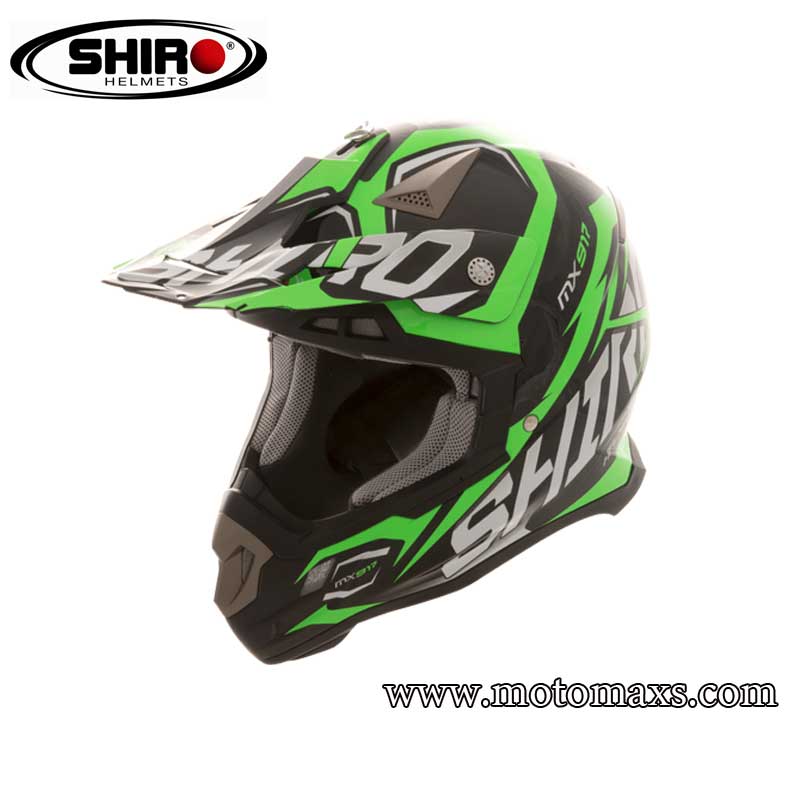 Casco Cross SHIRO MX-917 THUNDER Verde