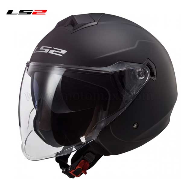Casco Jet LS2 Twister II OF573 "Solid" Negro Mate.
