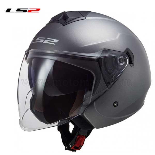 Casco Jet LS2 Twister II OF573 "Solid" Titanio Mate.