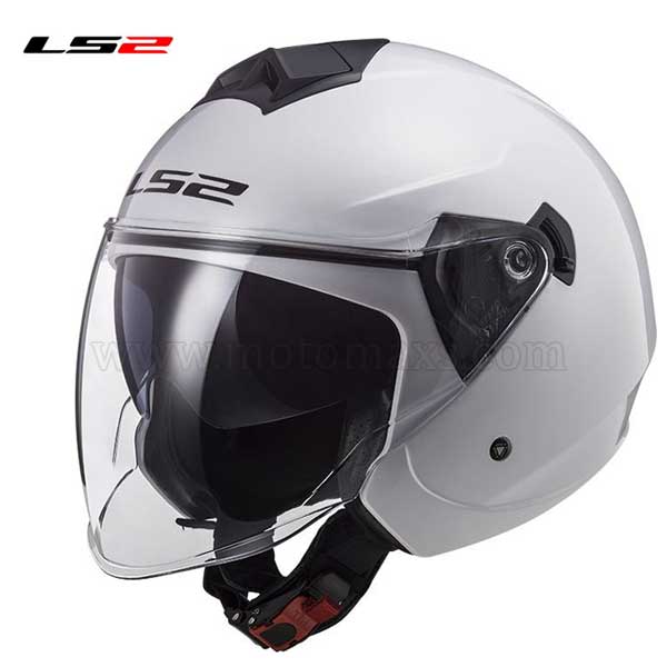 Casco Jet LS2 Twister II OF573 "Solid" Blanco.