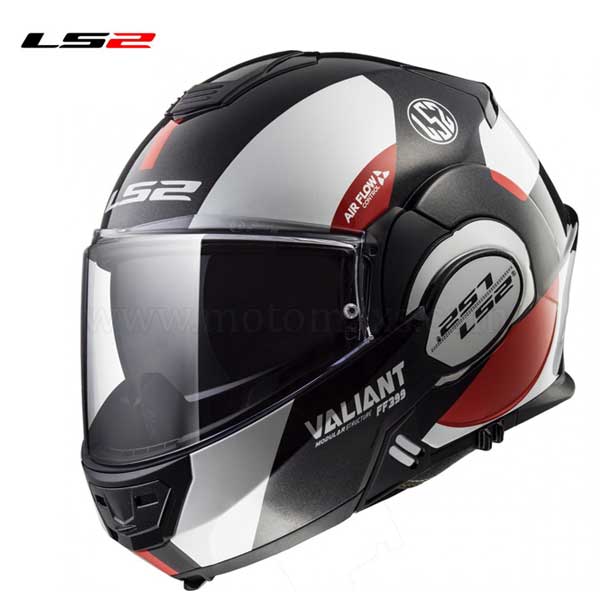 Casco LS2 Valiant FF900 "Avant" Blanco-Negro-Rojo.