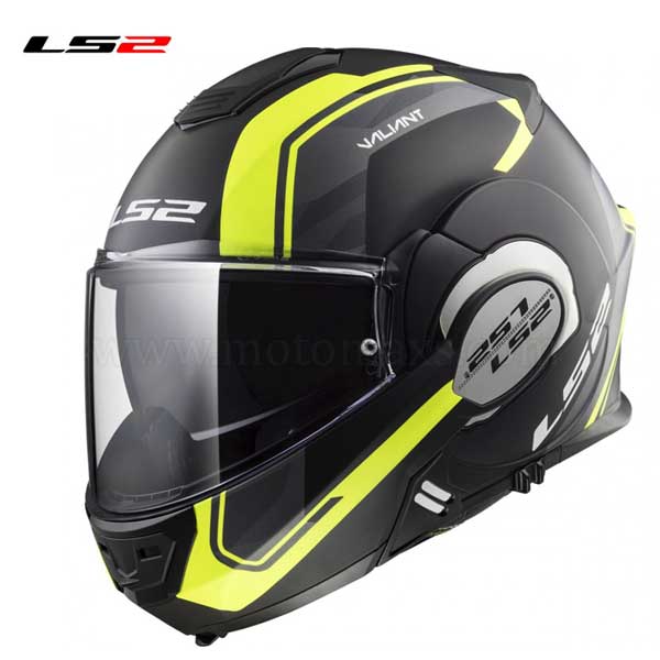 Casco LS2 Valiant FF900 "REVO" Negro Mate-Amarillo.