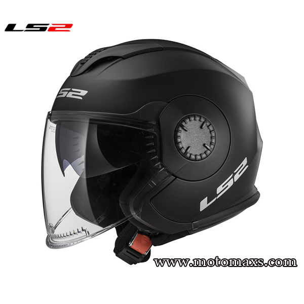 Casco Jet LS2 Verso OF570 "Solid" Negro Mate.