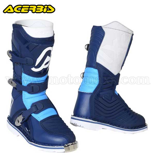 Botas Cross Acerbis Infantil "X-Kid" Azules Claras-Azules.