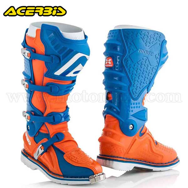 Botas Cross Acerbis "X-Move 2.0" Azules-Naranjas Fluo.