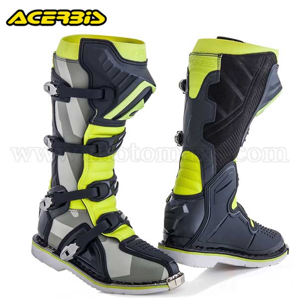 Botas Cross Acerbis "X-Pro V" Grises-Amarillas.