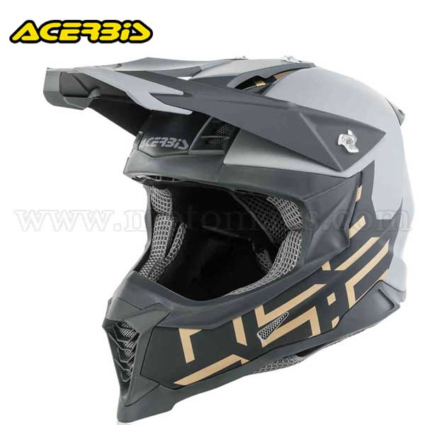 Casco Cross Acerbis "X-Racer Vtr" Gris-Oro.