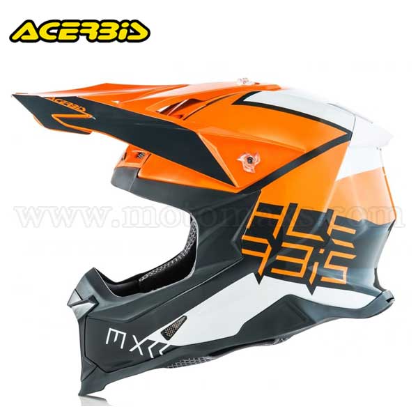 Casco Cross Acerbis "X-Racer Vtr" Naranja-Gris.